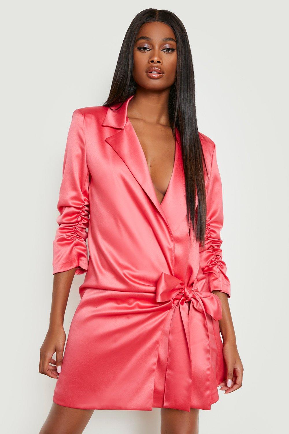 Hot pink 2025 satin blazer